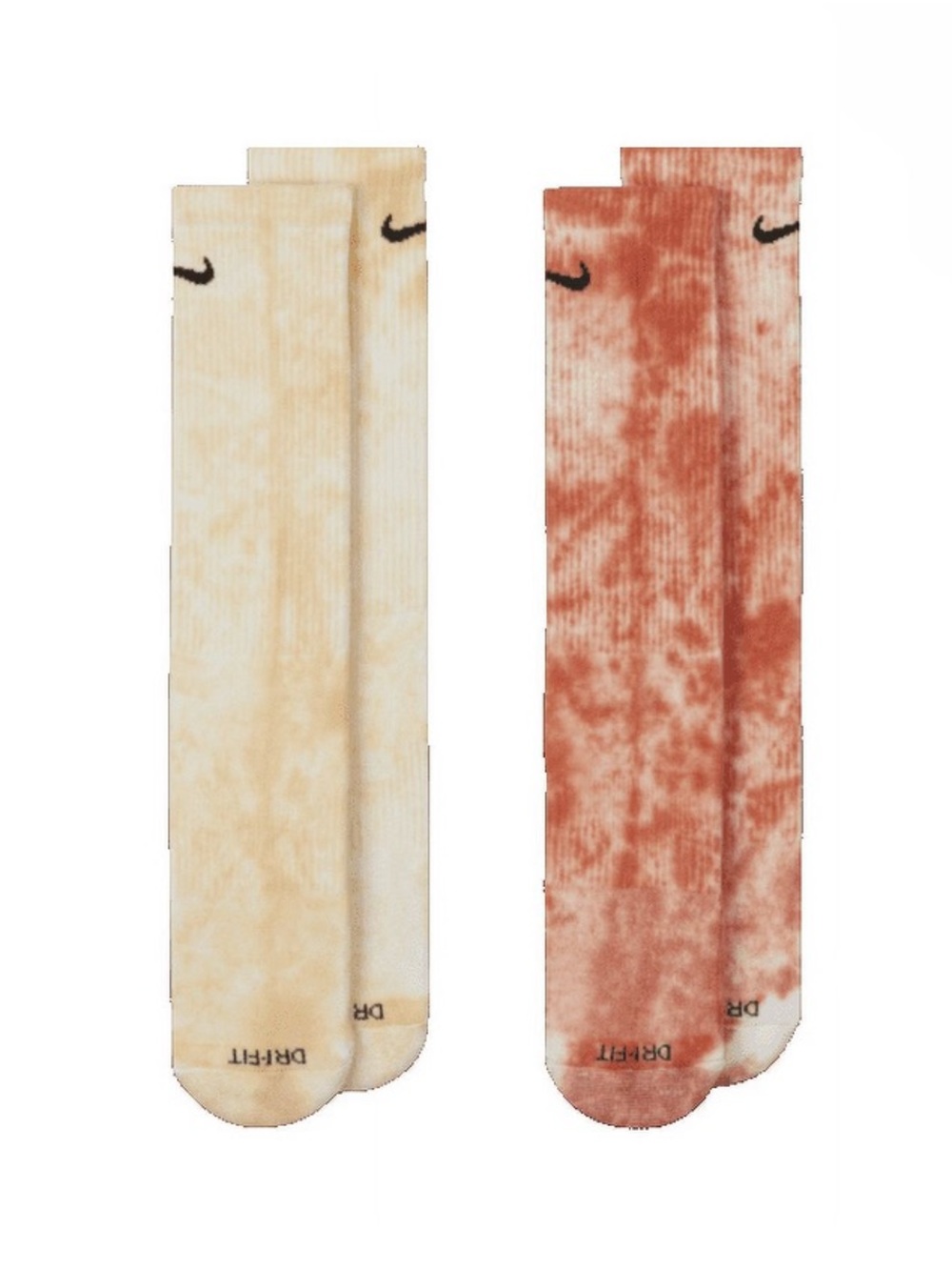 Nike Tie-Dye Crew Socks - Cream & Rust